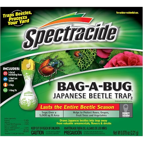 Spectracide Bag-A-Bug Japanese Beetle Trap, Dual Lure System