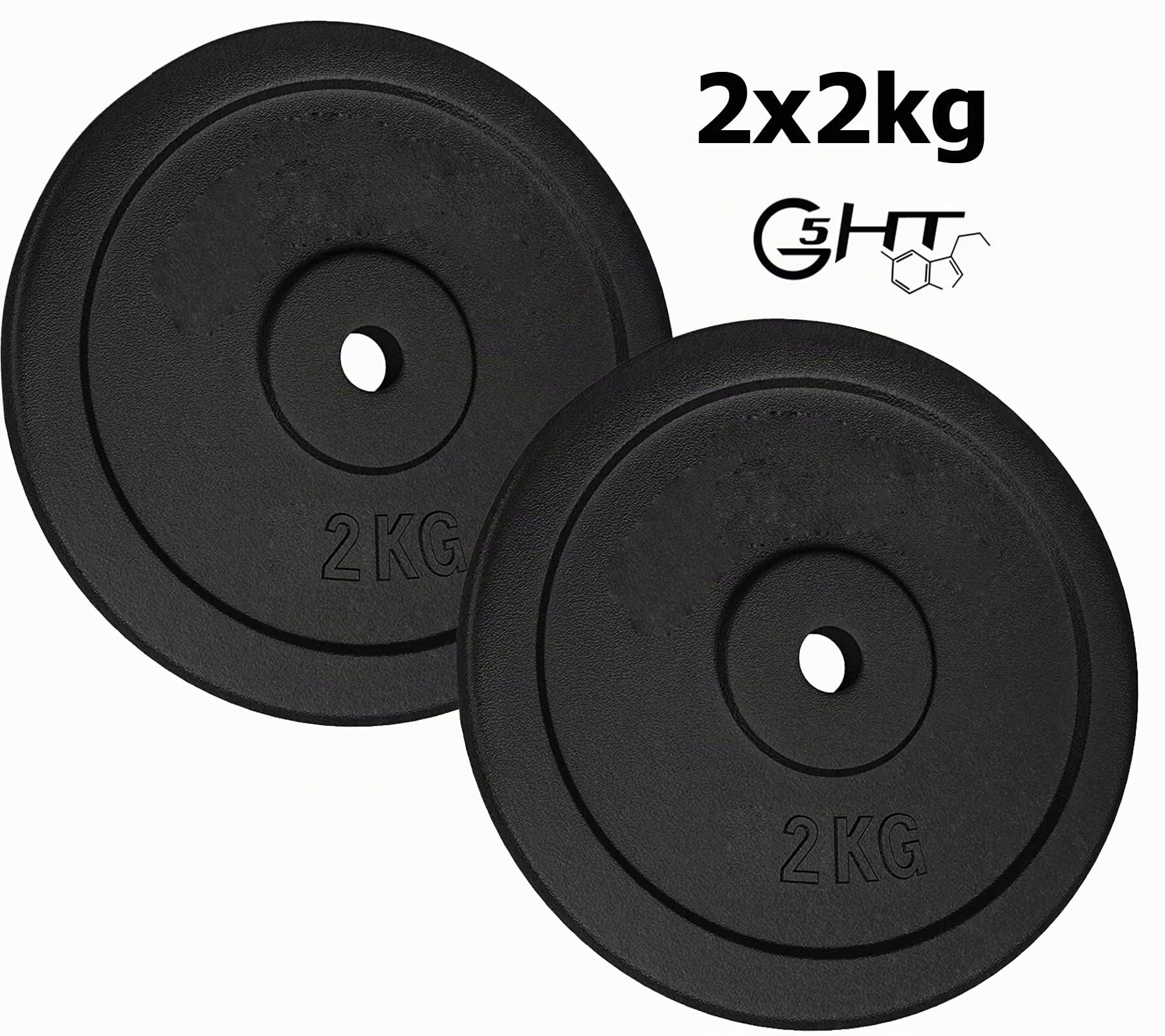 Disques en fonte G5 HT SPORT Ø trou 25 mm pour gymnase et salle de sport de 0,5 à 20 kg pour haltères et haltères