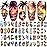 77 Sheets Temporary Tattoo, Sunset Sunglasses Beach Flower Palm Tree Hawaiian Themed Waterproof Fake Tattoos, Holiday Temporary Tattoos for Men Women Kids Party and Goody Bag Stuffers