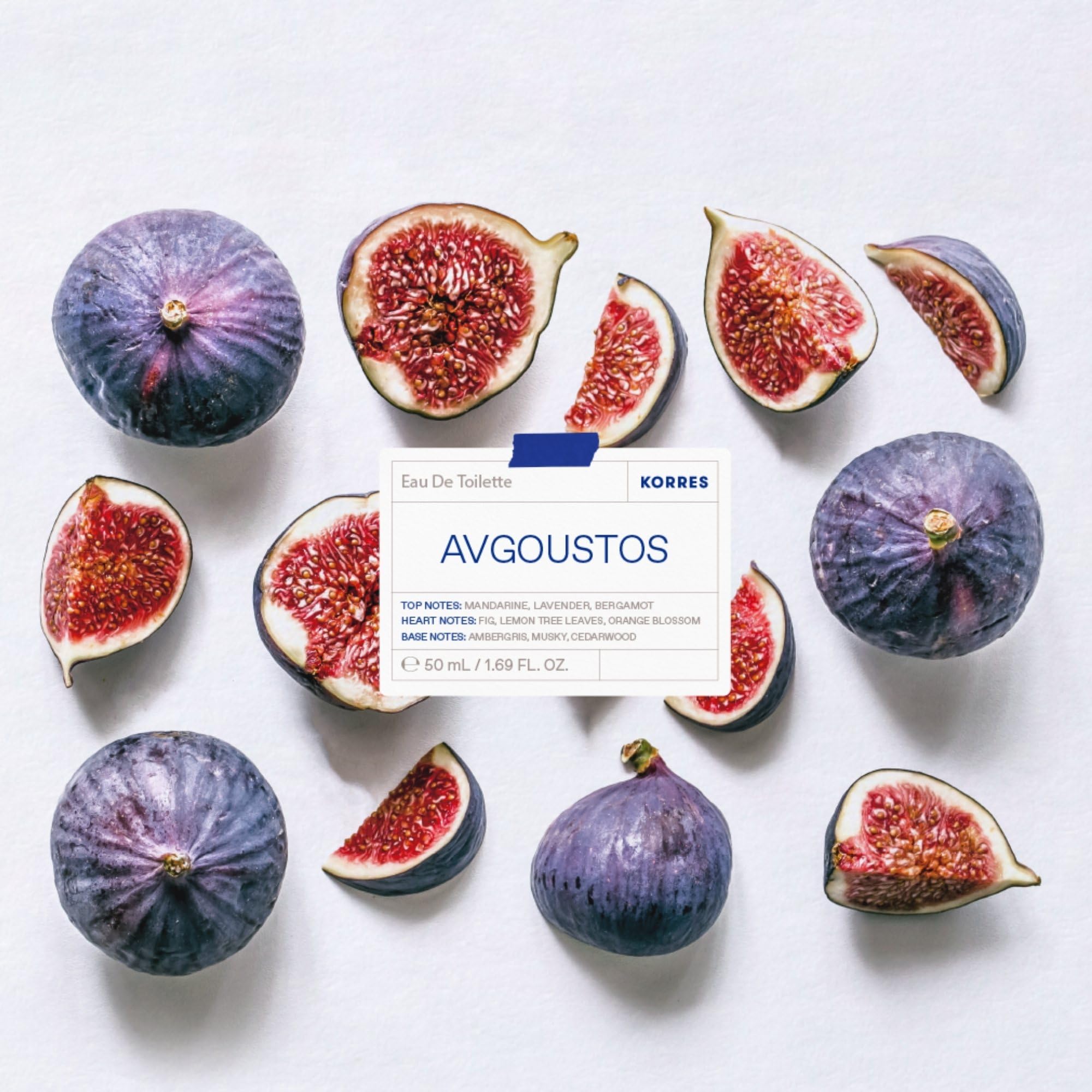 KORRES AVGOUSTOS Eau de Toilette per donna e uomo, fragranza unisex, profumo estivo fruttato-agrumato, 89% ingredienti naturali, vegan, 50 ml