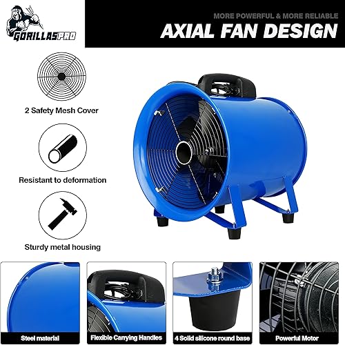 Miniatura 3 de GORILLASPRO Ventilador axial resistente (520W) con conducto telescópico de PVC 32.8 ft