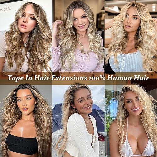 Miniatura 7 de Extensiones de cabello humano Remy 100% real, extensiones de cabello humano liso sin costuras, extensiones de cabello humano real (14 pulgadas, 1B