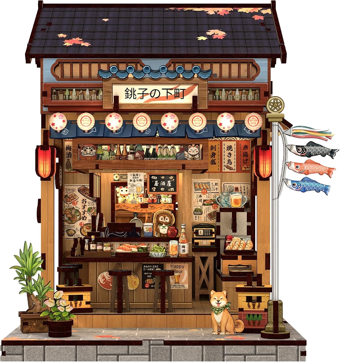 Book Nook Kit - DIY Miniature House Kit for Adults, Teens and Beginners, Japanese Izakaya Booknook Tiny House Bookshelf Decor 3D Wooden Puzzles, Gifts for Friends and Family (Izakaya Shop)