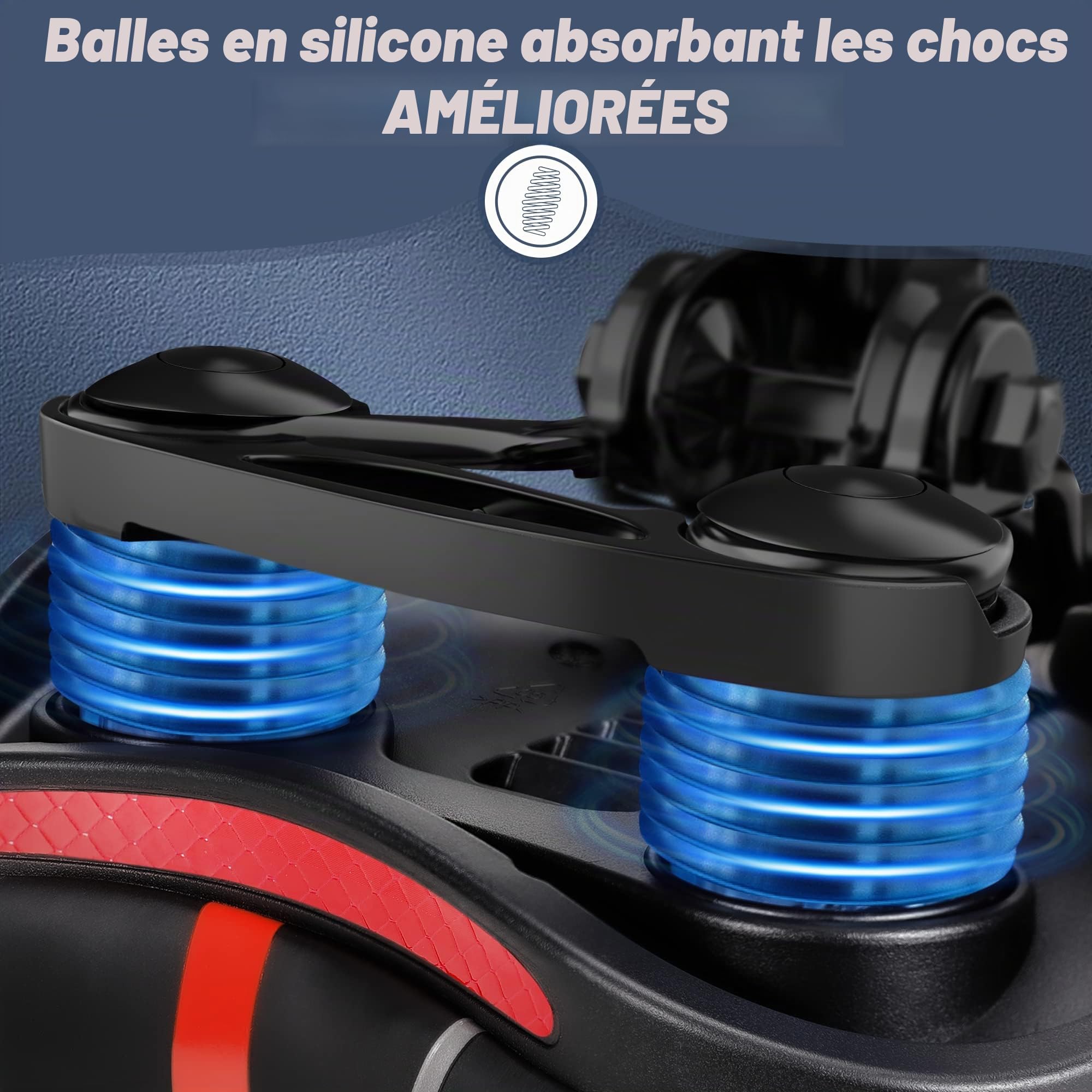 IPOW Selle de vélo Confortable pour Homme ou Femme - Rembourrée - Mousse à mémoire de Forme Haute densité - Double Suspension de Billes en Caoutchouc Absorbant Les Chocs - Ajustement Universel pour