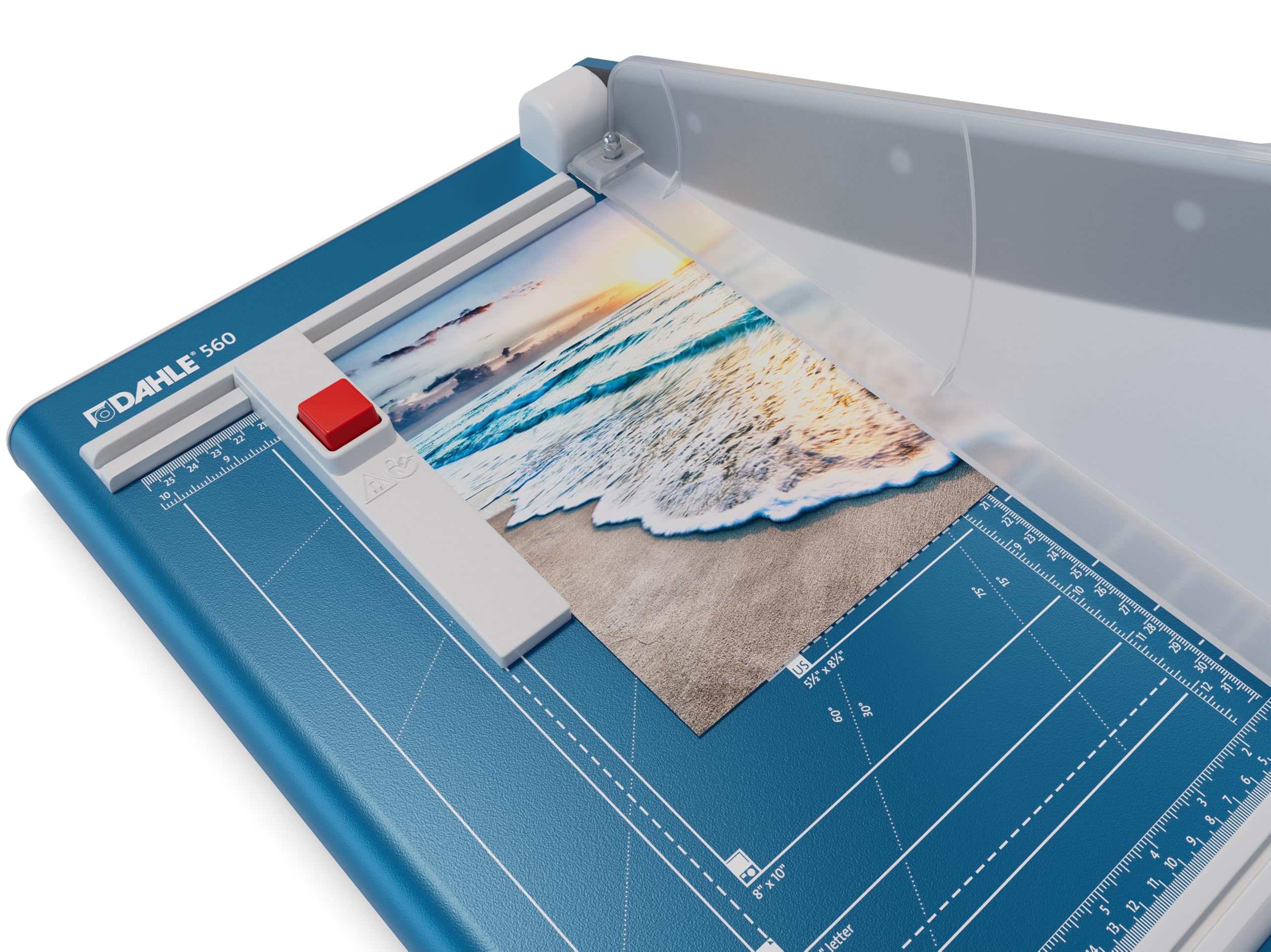Dahle Cisaille 560 (Capacité de Coupe jusqu'à 25 Feuilles, DIN A4, 340mm de Coupe, Lame Affûtée, Pression Manuelle) Bleu