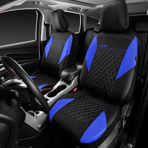 Miniatura 2 de CAR PASS Fundas de asiento de cuero - Funda de asiento de automóvil acolchada universal con esponja compuesta de 0.197 in en el interior, compatible