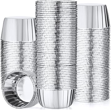 300 Pack Cupcake Cups Disposable Foil Muffin Liners, Silver