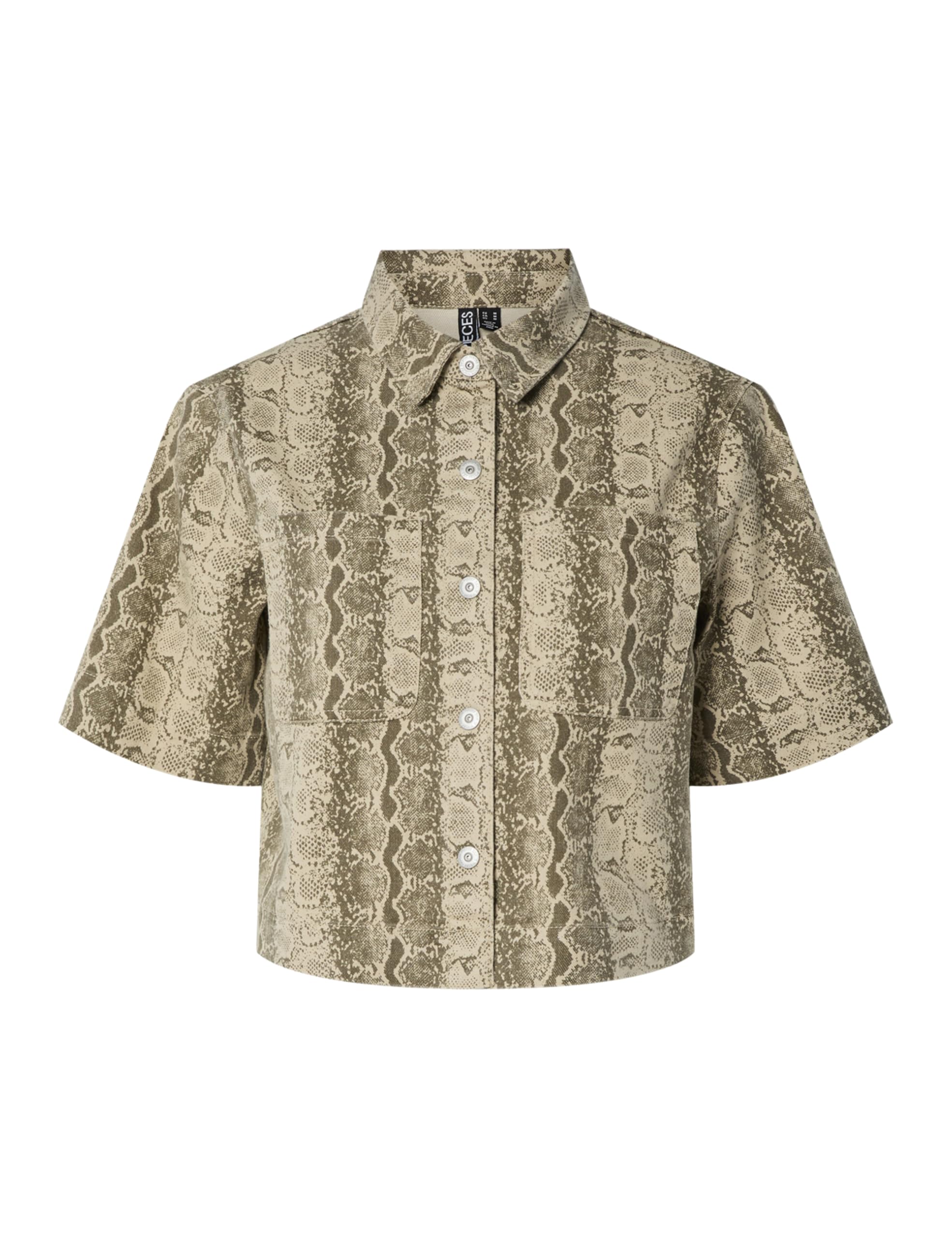 PIECES Pcsalume SS Denim Shirt, Sandshell, S