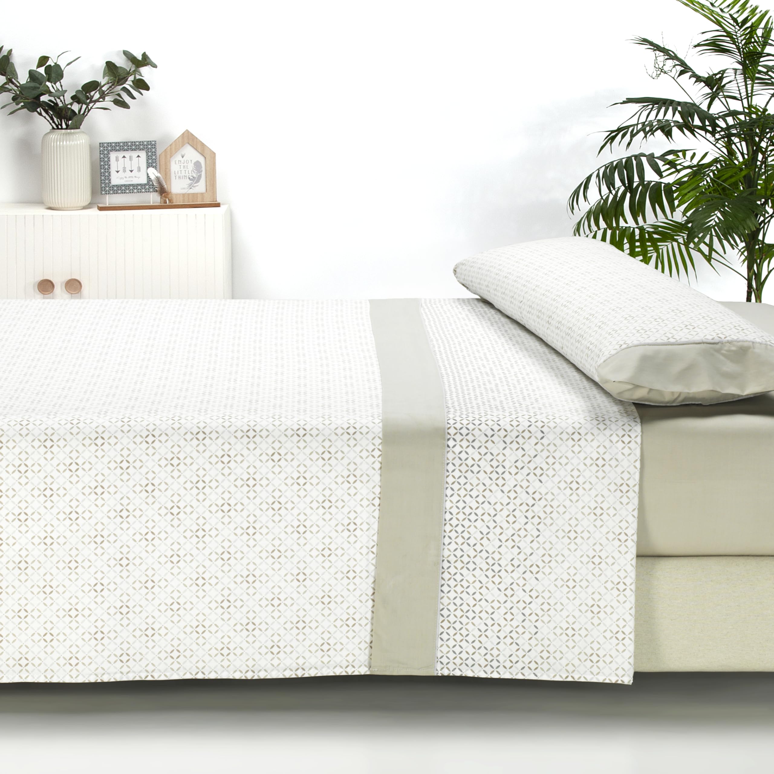 Sábanas 135x190 - Juego de Sábanas 3 Piezas - 100% Microfibra Suave y Transpirable - Sábana Bajera Ajustable, Encimera y Funda Almohada - Ropa de Cama Estampada (Ellie Aqua) — view 5