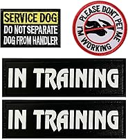 Vista 10 de 4 parches reflectantes para perros de servicio, chaleco táctico de gancho con lazo, juego de parches extraíbles con velcro bordado, perro