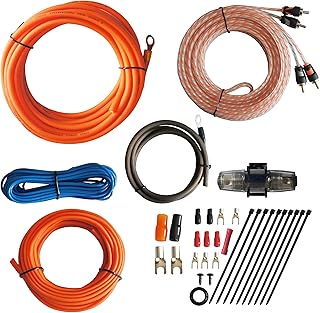 RD Rock Direct True Spec 8 Gauge Car Audio Cable Amp Wiring Kit - 2 Channel CCA Power Cable Amplifier Install Wiring Kit with Tinned OFC RCA Cable