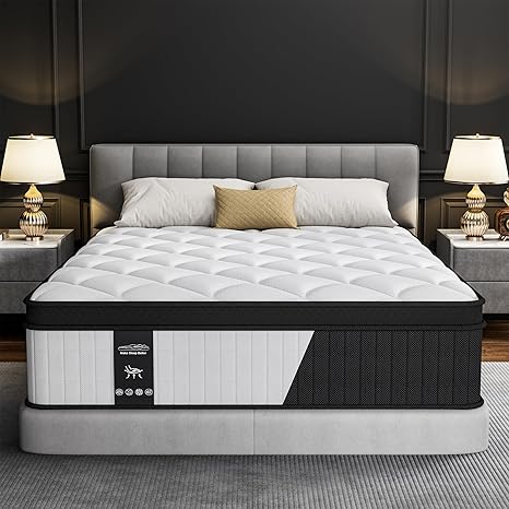 14 Inch Mattress Queen Size - 2025 Upgraded Hybrid Cooling Gel Memory Foam & Pocket Coils, Medium Firm Mattress in a Box for Back Neck Pain Relief, Motion Isolation, Edge Support, Breathable, White