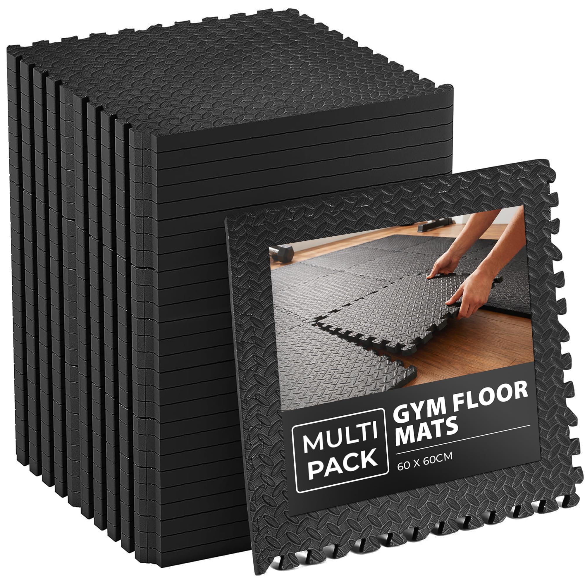 ZENO Gym Flooring Mat | Gym Mats for Home | Interlocking Foam Exercise Mats | Gym Flooring | EVA Exercise Floor Tiles for Home Workouts | Non Slip Mat | 60 x 60cm (36)