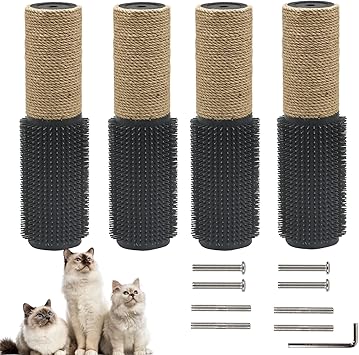 4 Pack Cat Scratching Post Replacement Pole Refill 12in M8 Cats Tower Replacement Parts with Self Groomer Massager Spare Jute Kitty Tree Refurbishment Accessories for Indoor Kittens (Yellow) 4 Pack Cat Scratching Post Replacement Pole Refill 12in M8 Cats Tower Replacement Parts with Self Groomer Massager Spare Jute Kitty Tree Refurbishment Accessories for Indoor Kittens (Yellow)