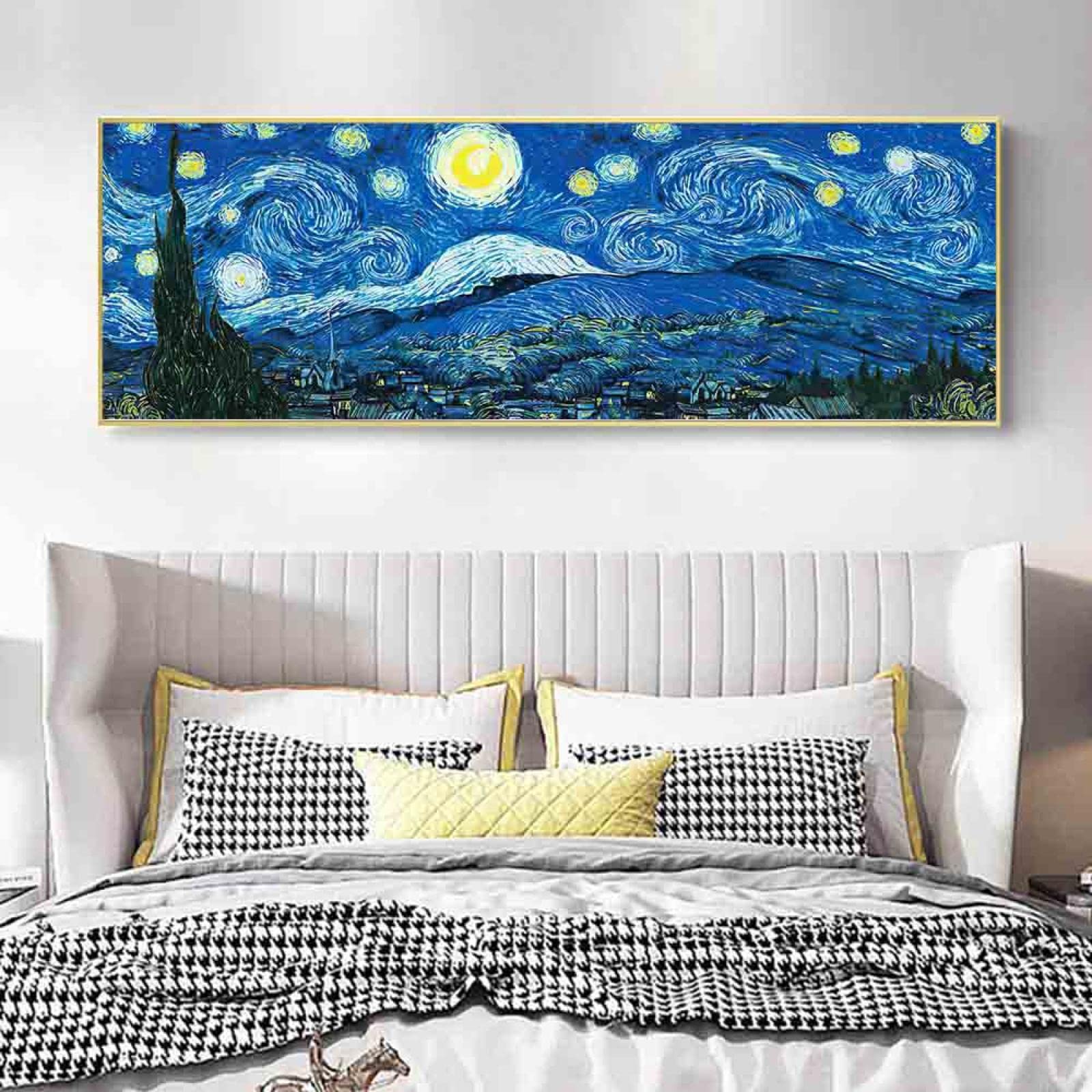 Amazon.co.jp: ゴッホ星月夜の複製キャンバス絵画壁の印象派有名な写真