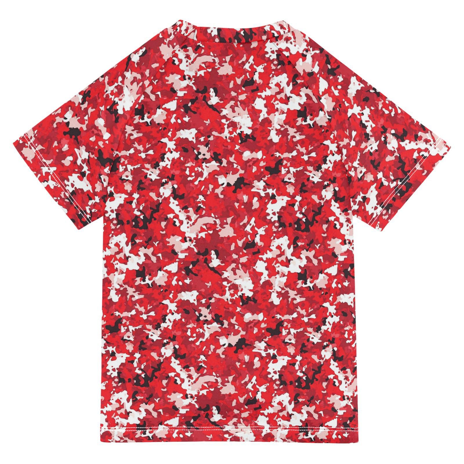 KLL Little Girls Bathing Suitt Short Sleeve Big Girls Swimsuit 3T Red Camouflage Camouflage