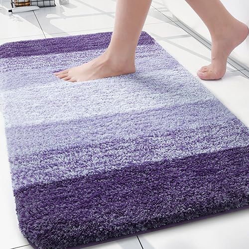 Miniatura 219 de Arotive - Tapetes de baño de microfibra, peludos, suaves, absorbentes, antideslizantes, gruesos, afelpados, se pueden lavar a máquina y secar