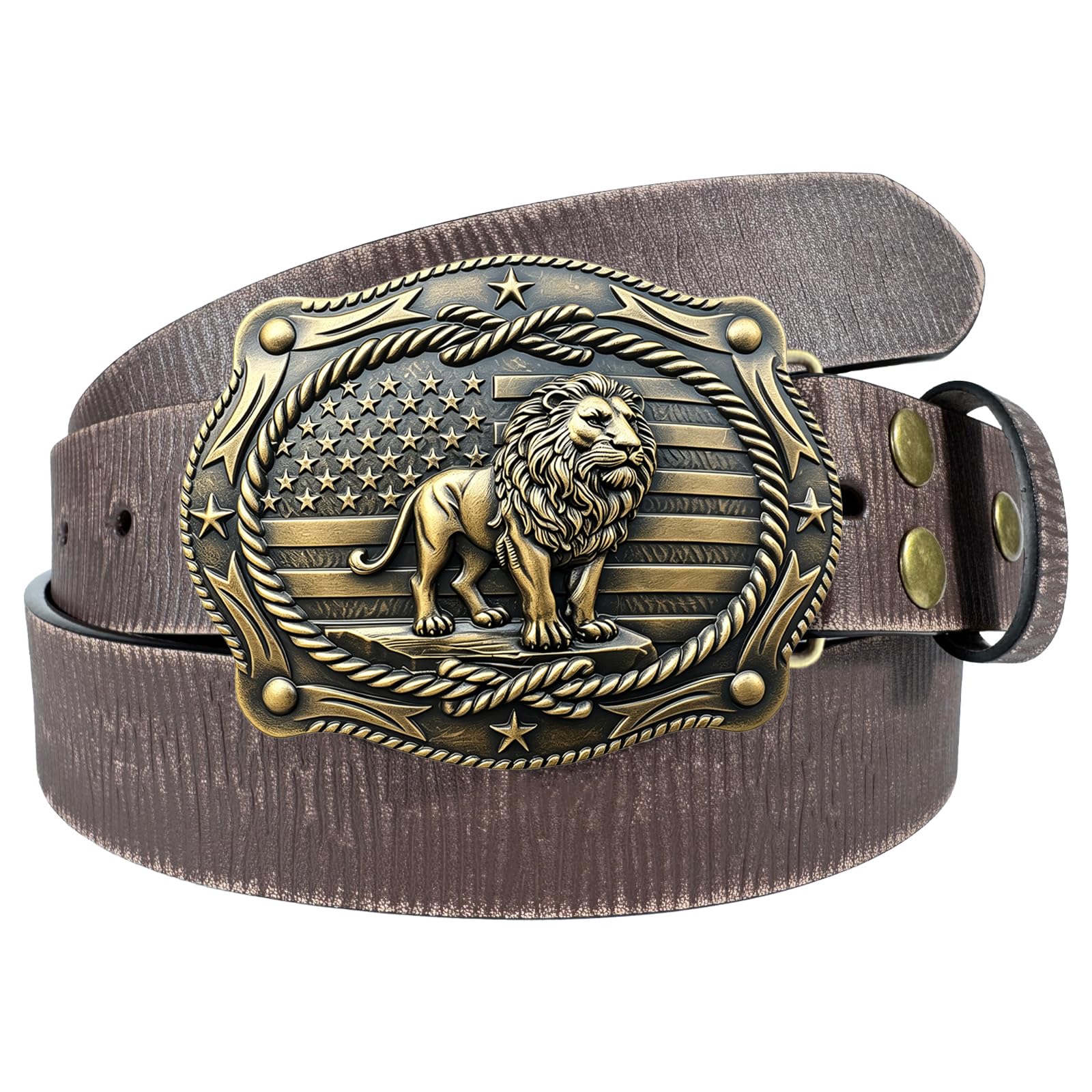 Cintura western per uomo e donna, in vera pelle, da cowboy, con fibbia classica, cintura casual per jeans
