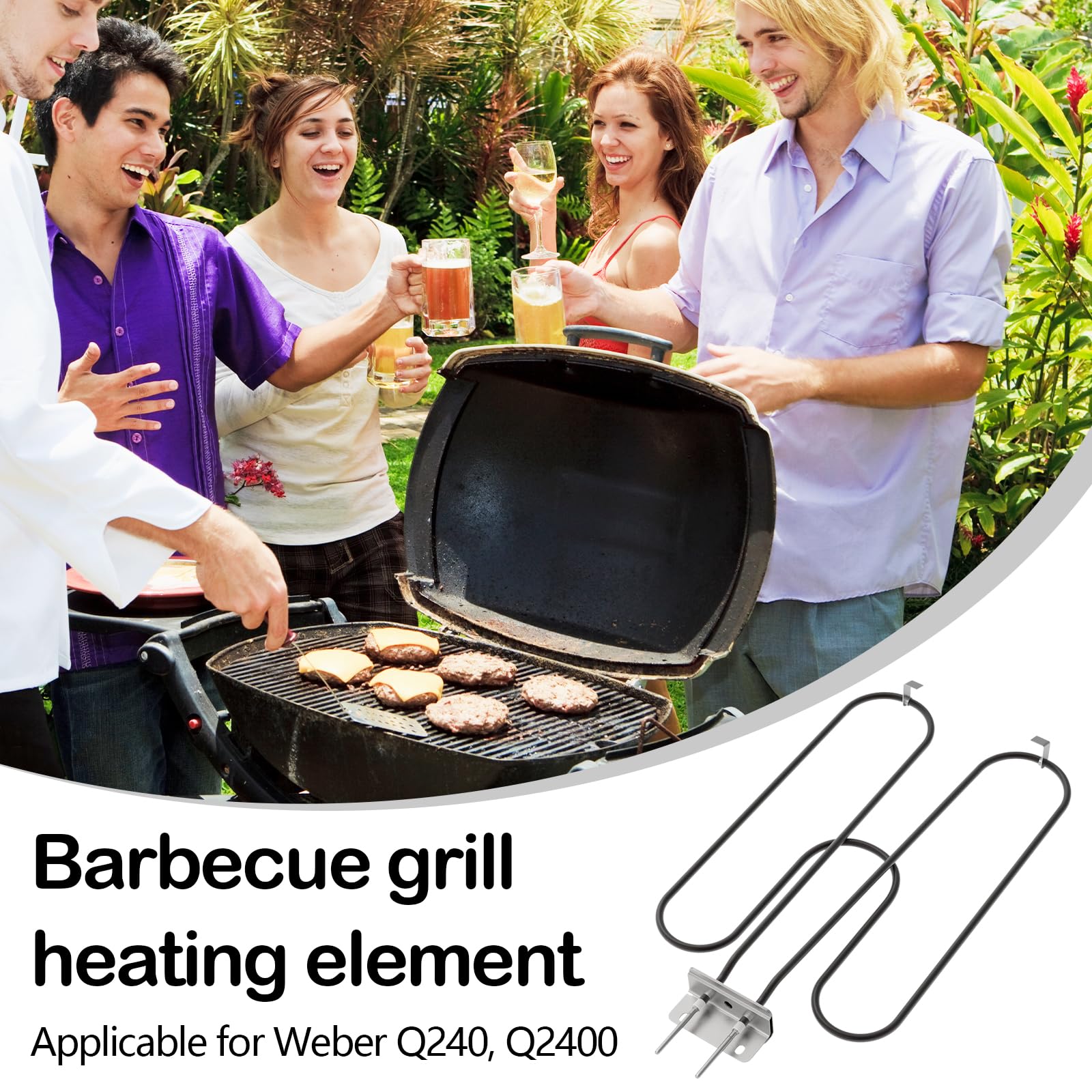 Elemento Calefactor para Weber Q240 Q2400 66816 Parrilla EléCtrica Repuesto para Weber Q240 Q2400 Parrilla Exterior Compatible con Elementos Calefactores De 230v 2200w