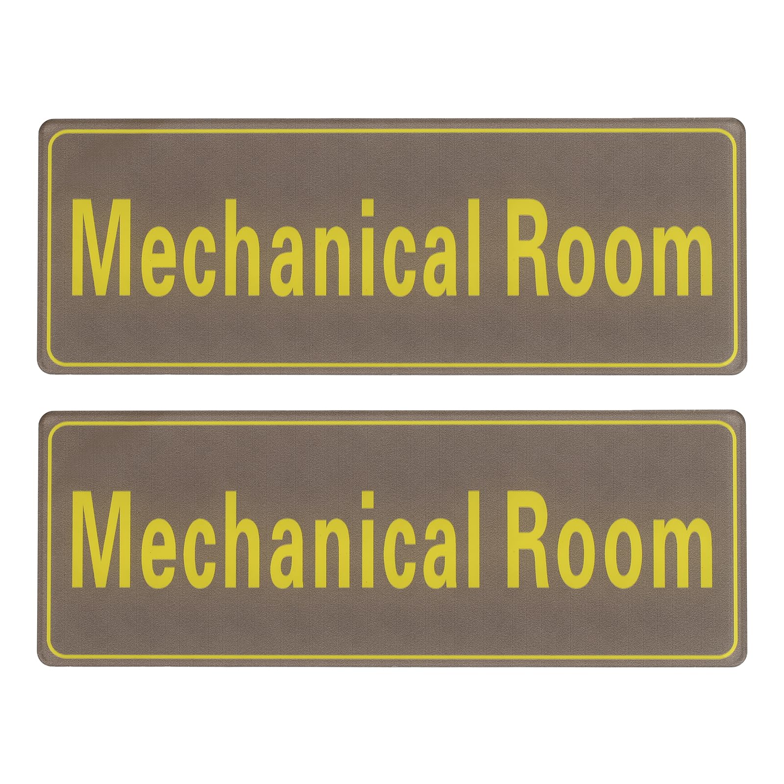 PATIKIL 9"x3" Mechanical Room Sign, 2Pcs Room Door Sign Self-Adhesive Door Sticker Acrylic Wall Signage Easy Installation for Indoor Outdoor Home Business, Gray with Yellow Text