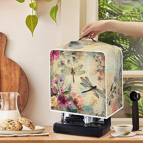 Miniatura 10 de DISNIMO Cubierta para cafetera floral de colibrí, protección contra el polvo, cubierta para electrodomésticos de cocina, antihuellas dactilares, de