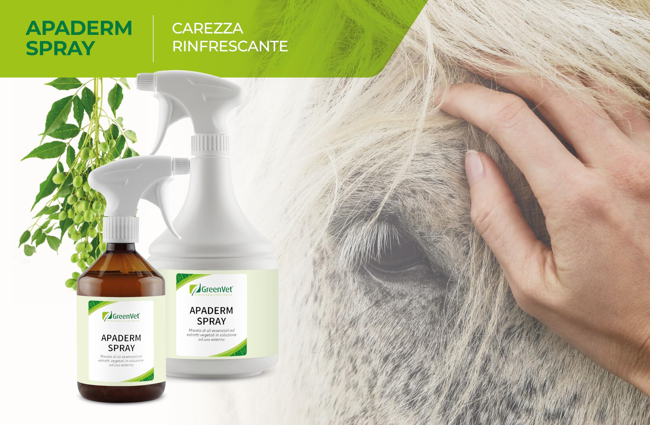 APADERM SPRAY 500 ml cavalli - con olio di Neem (Azadirachta indica)