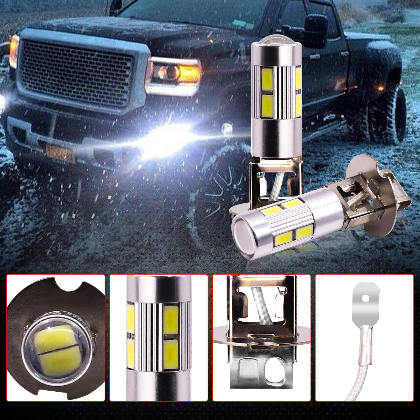 Amazon | X-STYLE H3 LED フォグランプ 白 12V 10連 LEDバルブ 30W 