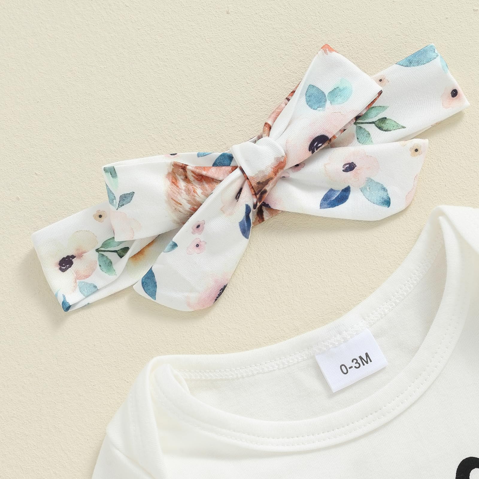 Socutebabe Hello Im New Here Girl Going Home Outfit Long Sleeve Romper Highland Cow Pants Western Clothes (White, Newborn)