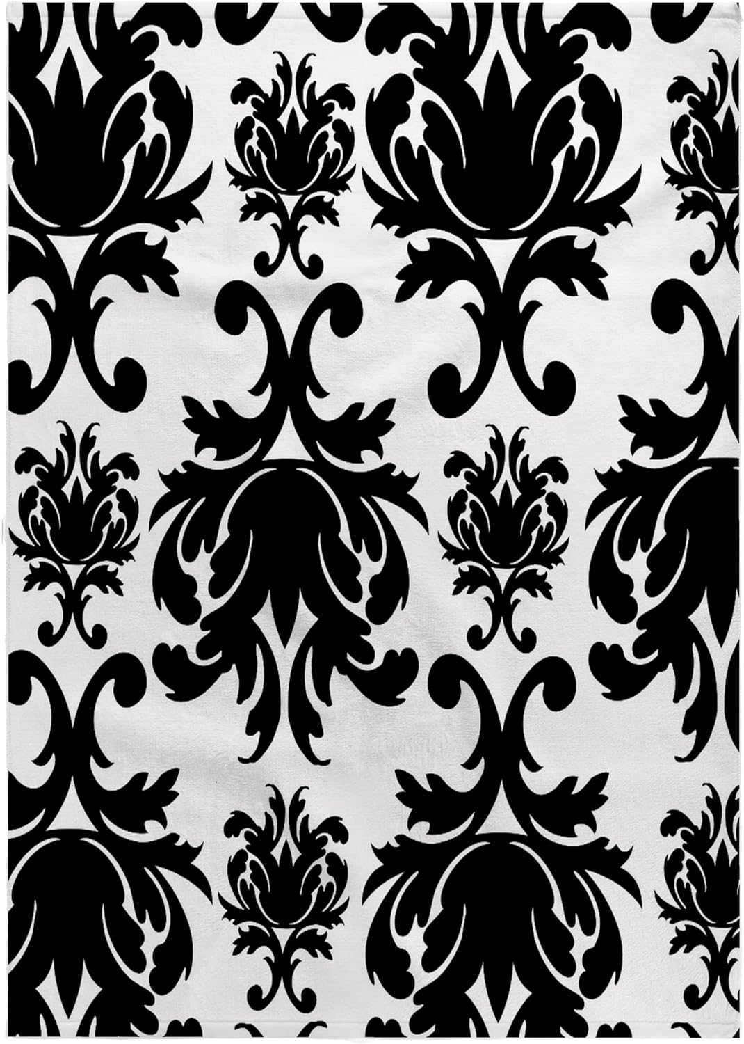 3dRose Large Black and White Chic Damask 22x30 Bath Hand Pool Towel