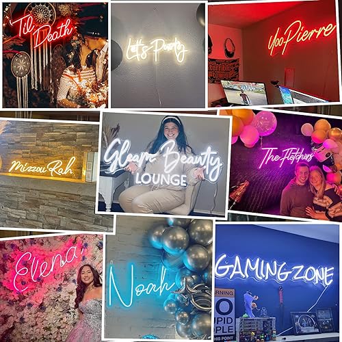 Miniatura 2 de Letreros de neón personalizables, letrero de neón personalizable para decoración de pared, letrero de neón personalizado para boda, fiesta de
