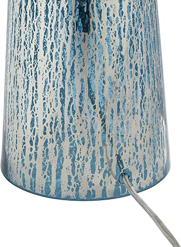 Miniatura 7 de 360 Lighting Marcus - Moderna lámpara de mesa costera aplicada a mano de 30 pulgadas de alto, columna cónica de vidrio de mercurio azul, pantalla de
