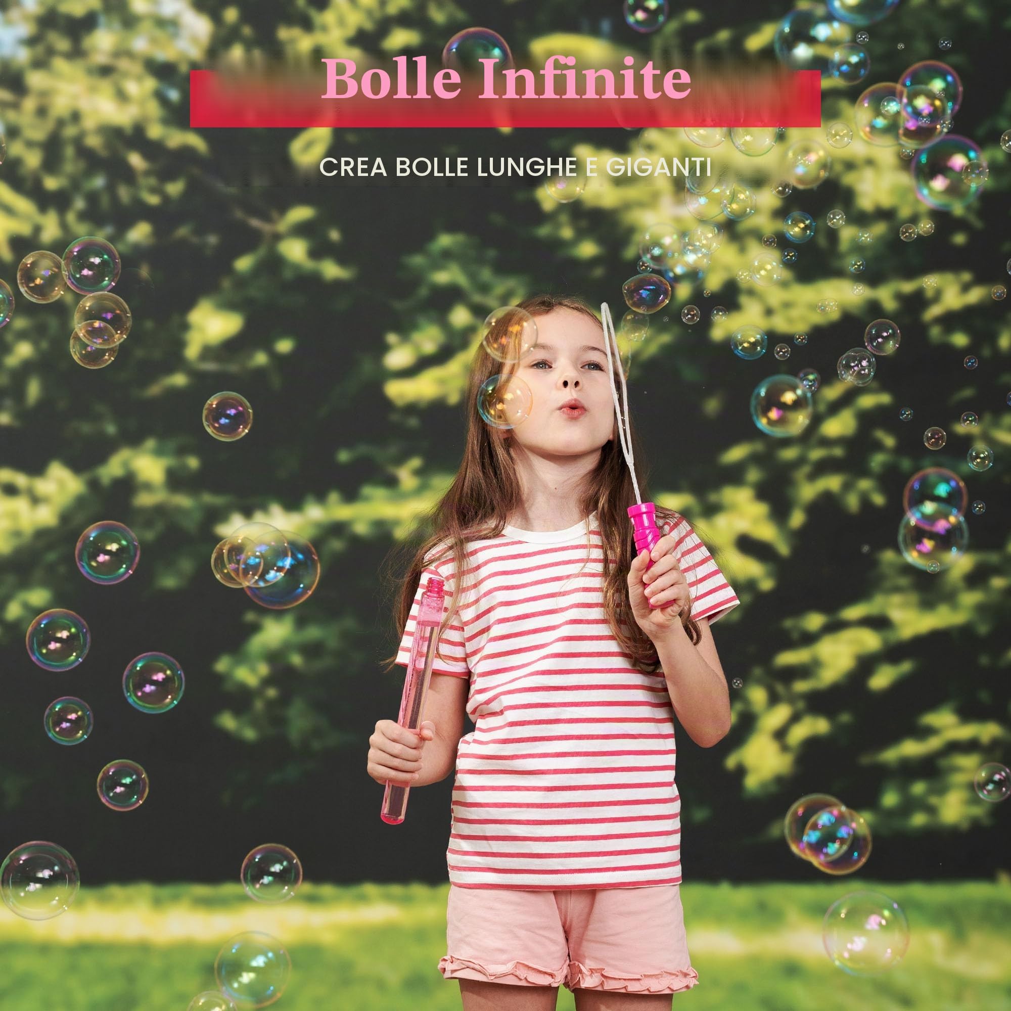 JOYIN 14,6"/37cm bacchette grande bolla per i bambini, 6pcs 4oz/118ml bacchetta di bolla con soluzione di ricarica bolle per l'estate giocattolo partito favore, all'aperto, Pasqua, compleanno
