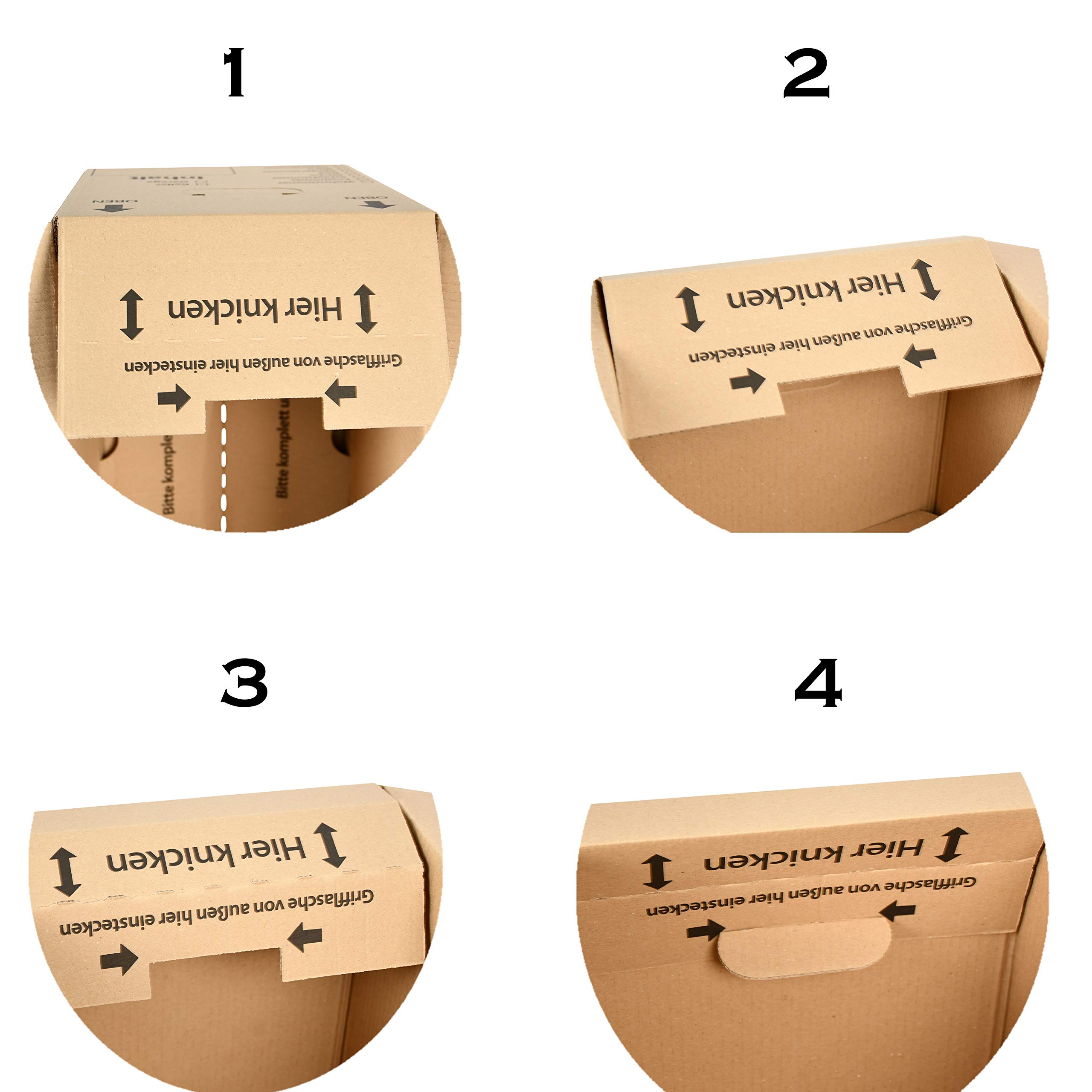 Scatole di cartone per trasloco Premium grande 635 x 290 x 325 mm – 50 kg carico di carico – 2 onda Movebox 635 x 290 x 325 mm marrone