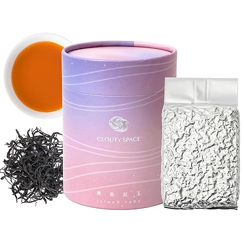 Clouty Space, Auténtico té negro de Taiwán, Farm Direct, refrescante, rubí 18, rubí de la isla, hoja suelta, tubo de papel de 1.41 onzas