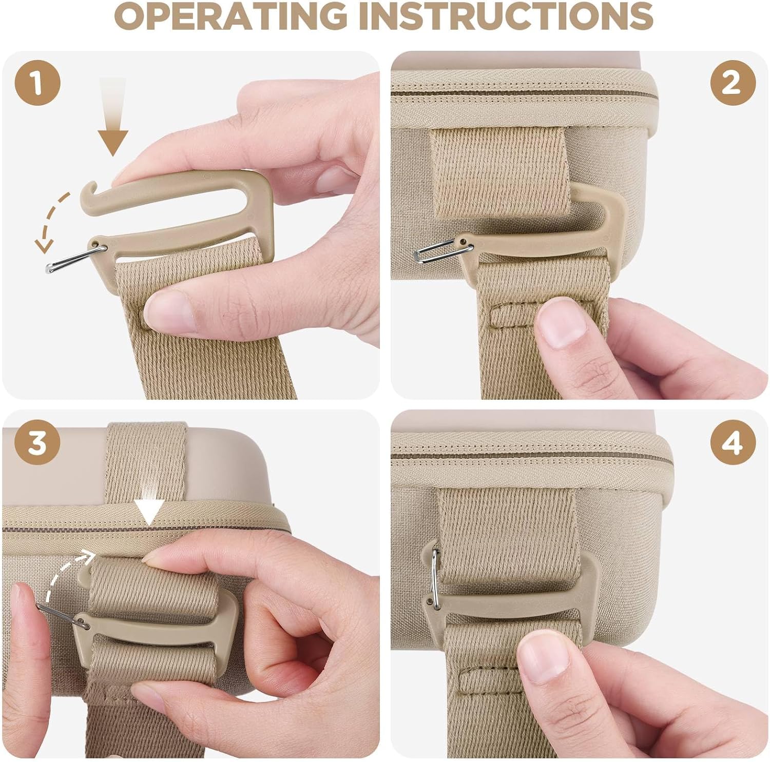 Digital Camera Case, Protective & Lightweight Camera Case with 3 Carrying Ways, Waterproof & Shockproof Small Camera Bag - Beige - Image 4