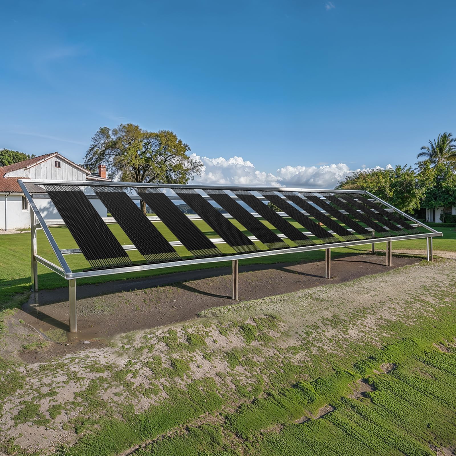 VEVOR Calentador Solar para Piscinas Sistema de Calefacción para Piscina de HDPE Panel Solar Universal Aumenta la Temperatura del Agua para Piscinas Elevadas y Enterradas 4 Piezas 1235 x 3100 mm