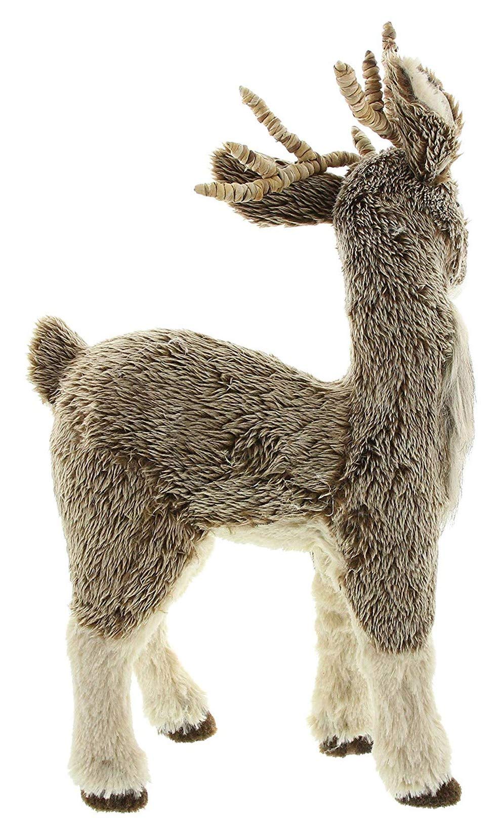 Dekoleidenschaft Figur Rentier mit Kunst-Fell, 49 cm hoch, Deko-Tier, Weihnachtsdeko stehend, große Dekofigur, Tierfigur