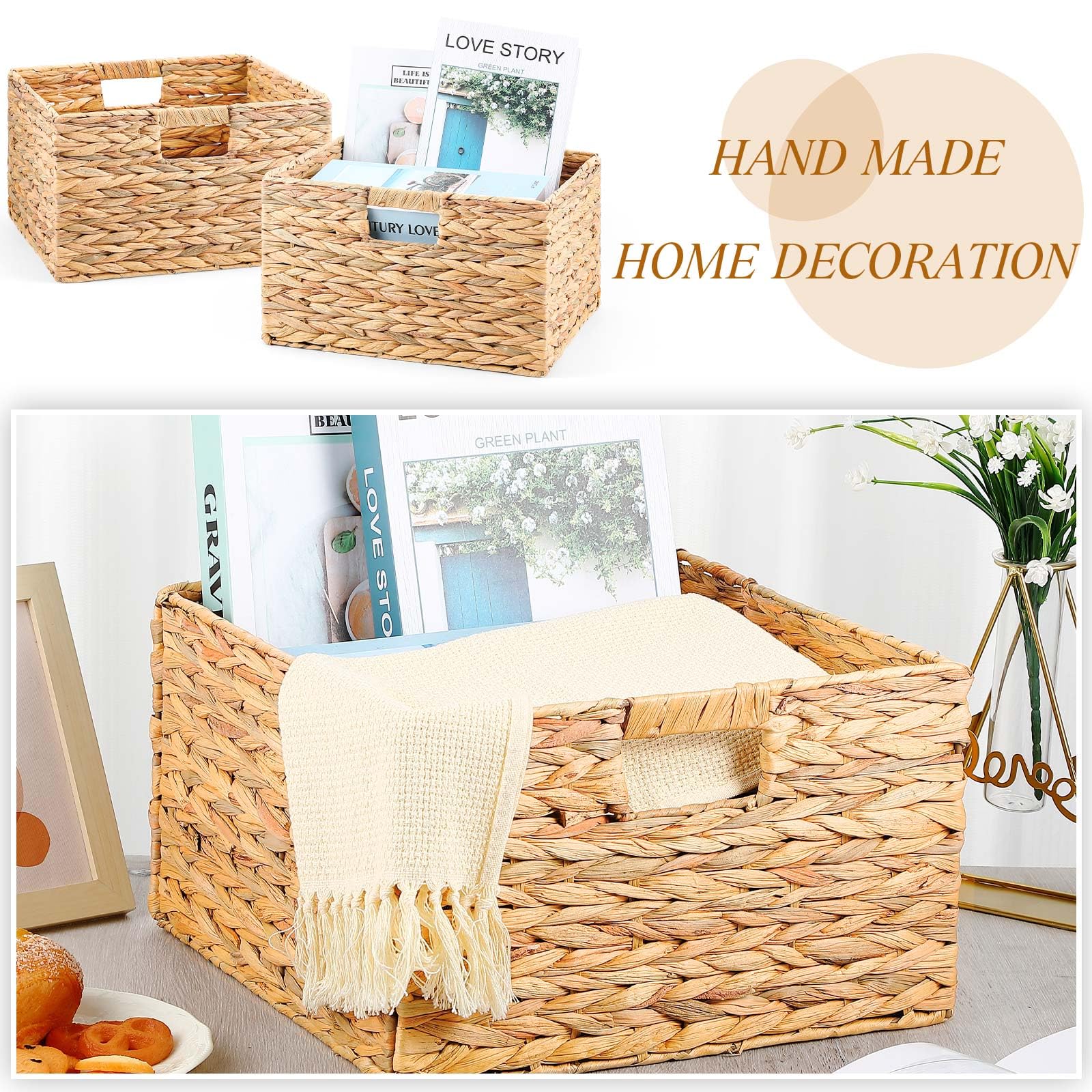 Amazon.com: Jinei 12 Pcs Wicker Storage Basket Bulk 13 x 13 x 8