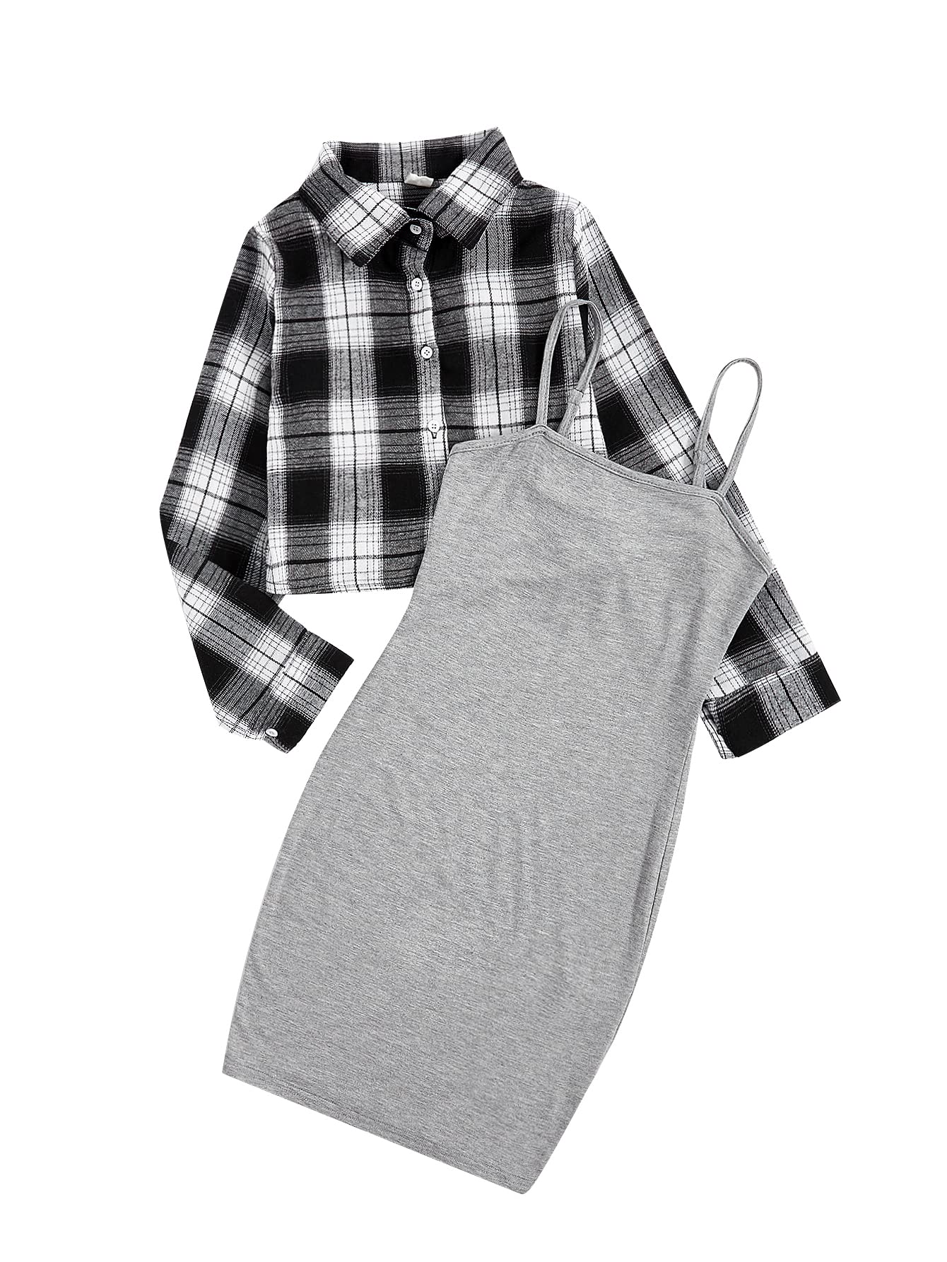 Romwe Girls Piece Outfit Sleeveless Cami Bodycon Dress Crop