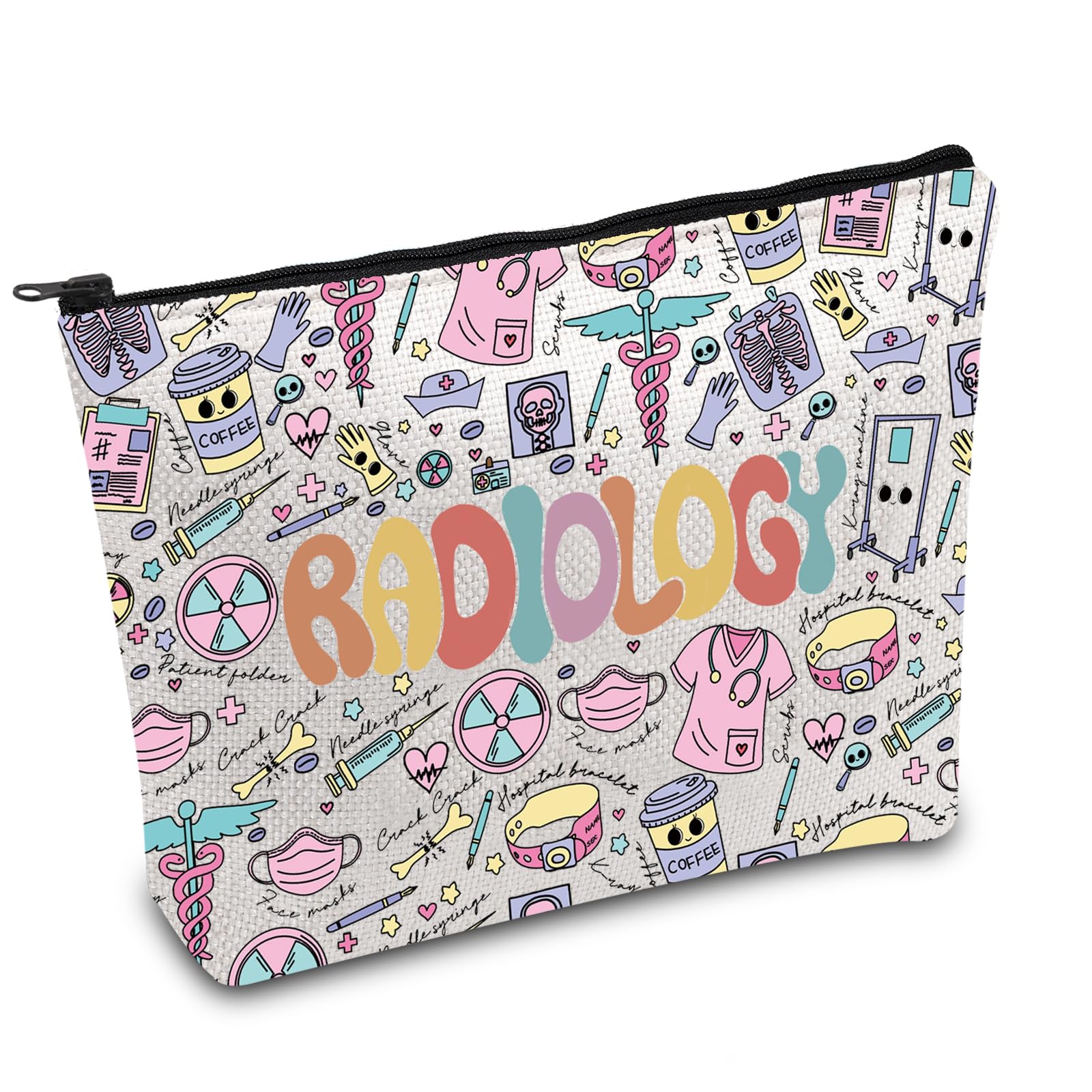 FOTAP Radiology Gift Radiology Technologist Appreciation Gift X-ray Tech Cosmetic Bag Radiology Gift Radiology Travel Tote Bag(Radiology)