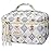 Gosect Large Makeup Bag, Cute Cosmetic Bag for Women Girls, Floral Coquette Aesthetic Toiletry Bag, Travel Make Up Organizer Bag (Check Bear)