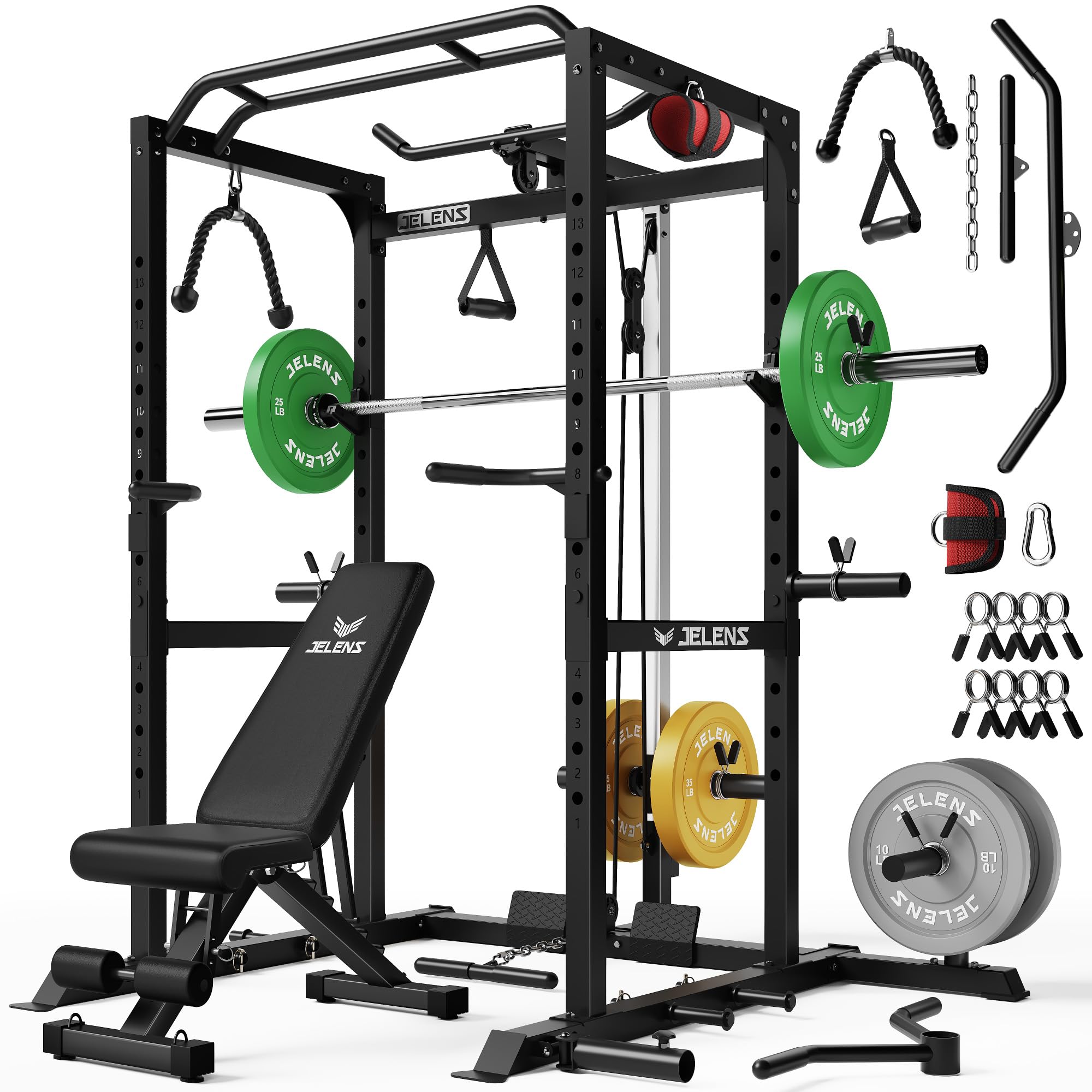JELENS Power Cage - 2000LBS Home Gym Rack -22