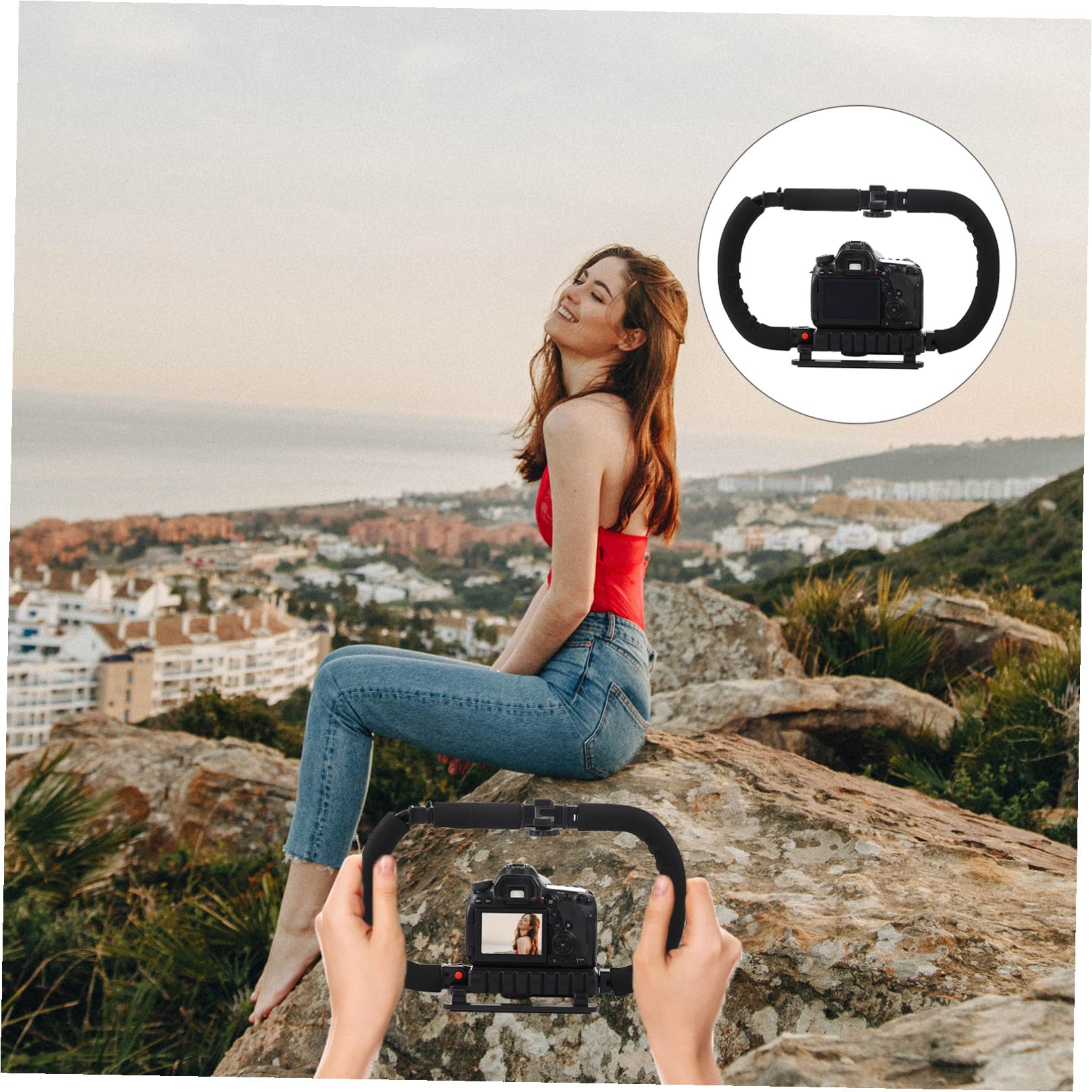 Stabilizzatore Video Pieghevole per Telefono e Videocamera Manico