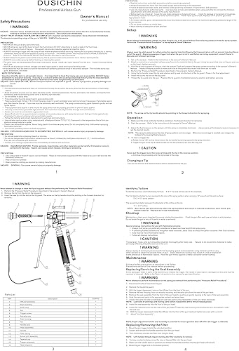 Miniatura 8 de DUSICHIN Pistola de pintura sin aire de alta presión 3600 PSI reversible 517 boquilla protector de punta de boquilla junta giratoria con poste de