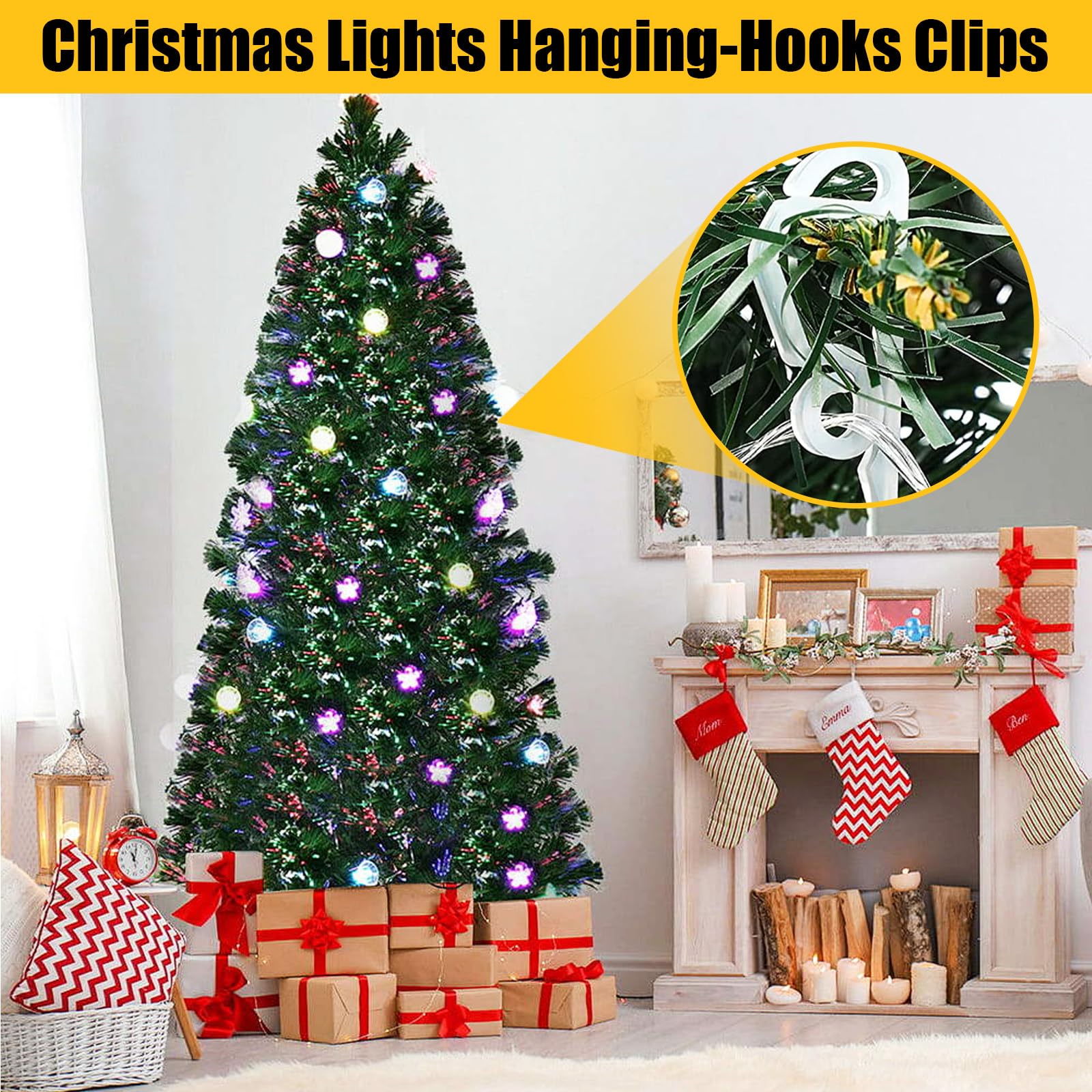 100 PCS Crochets Guirlande Exterieur Noirs, Crochet Gouttiere En Plastique Reutilisables Pour Suspension Des Guirlandes Lumineuses De Noel Decorations De Sapin De Noel 88719801