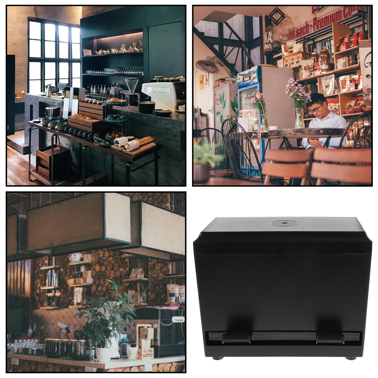 SHINEOFI Automatische Strohhalmspender Box aus Langlebigem Material mit Großer Kapazität Benutzerfreundlichem Druckmechanismus Wiederverwendbar Hygienische Aufbewahrungsbox für Restaurant