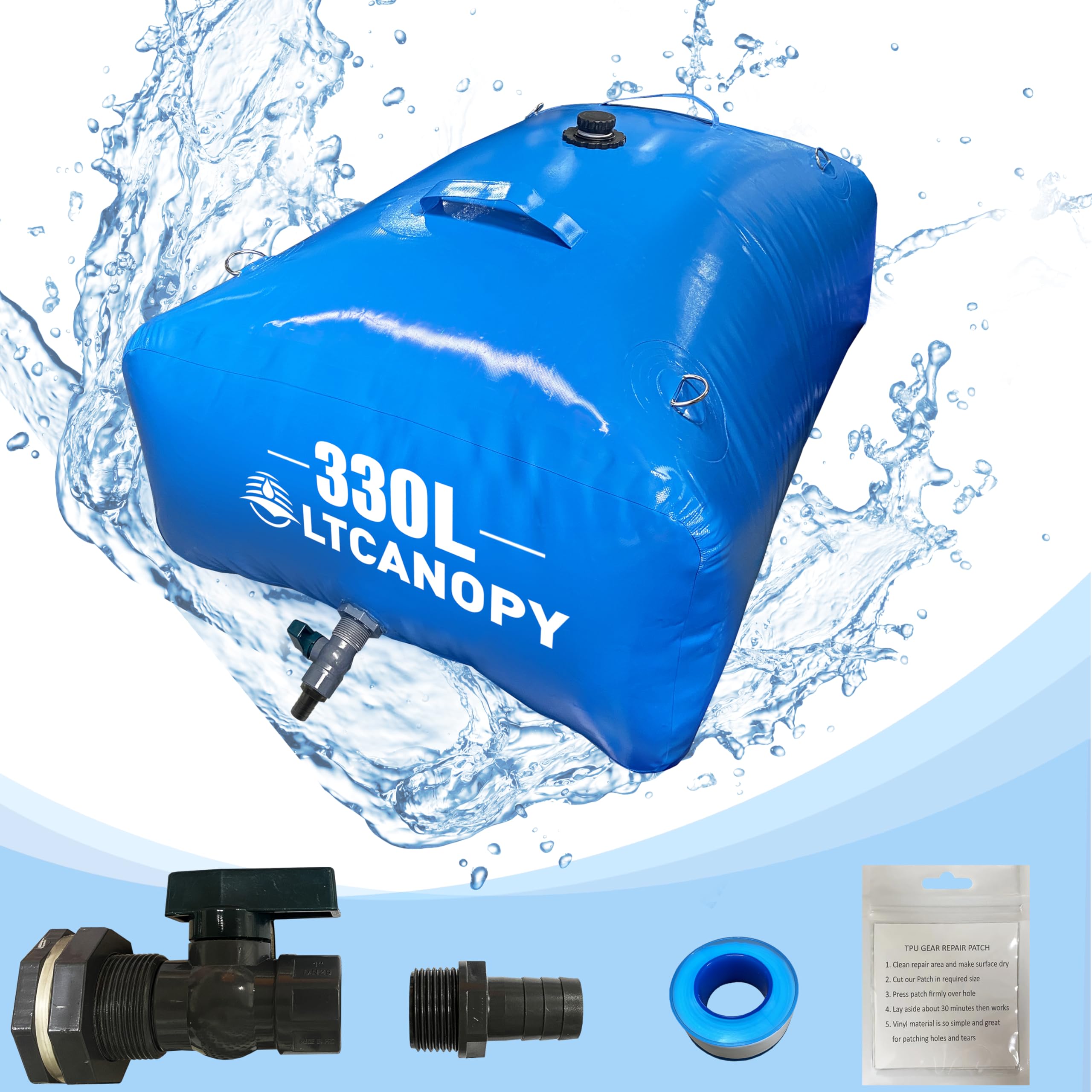 Tanque de agua de 100 galones, vejiga de almacenamiento de agua, contenedor plegable de gran capacidad, bolsa de agua suave resistente a la sequía, tanque de agua de uso agrícola de lucha