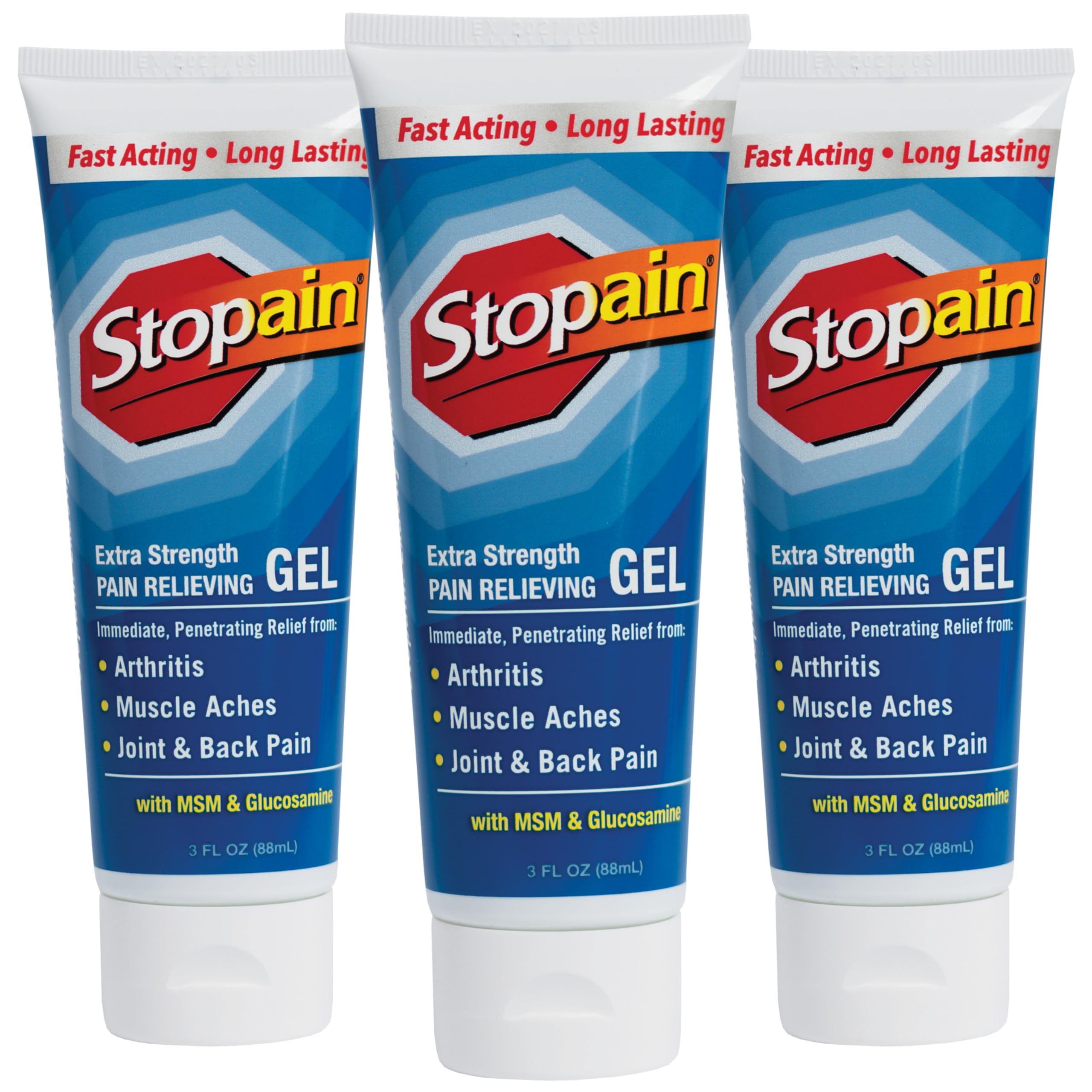 Amazon.com: Stopain Pain Relief Gel 3oz (3 Pack) USA Made, Max