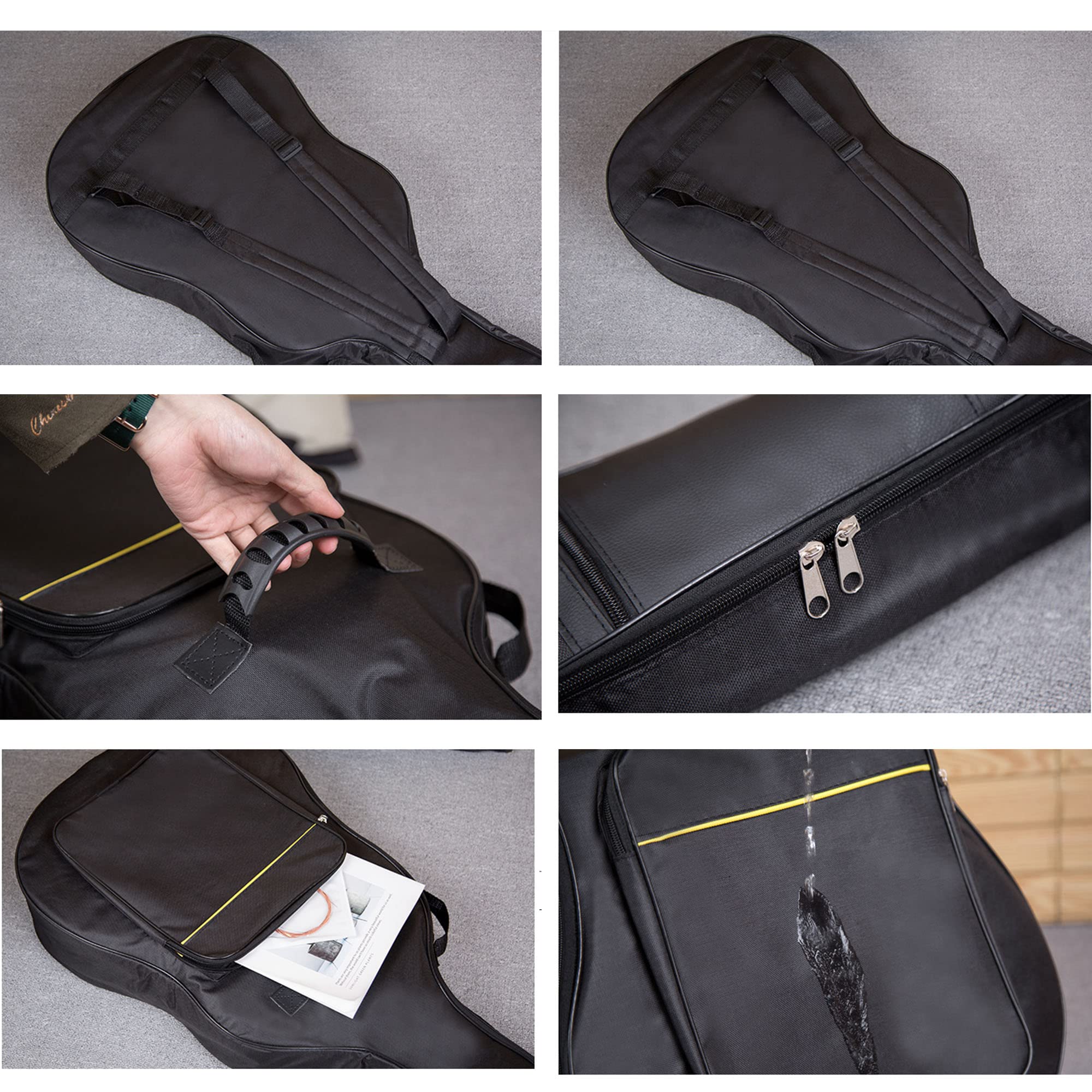 Nero Borsa Chitarra, Borse per Chitarra Classica, Custodia Antipolvere per Chitarra Acustica, Impermeabile, Custodia Chitarra Strato Singolo