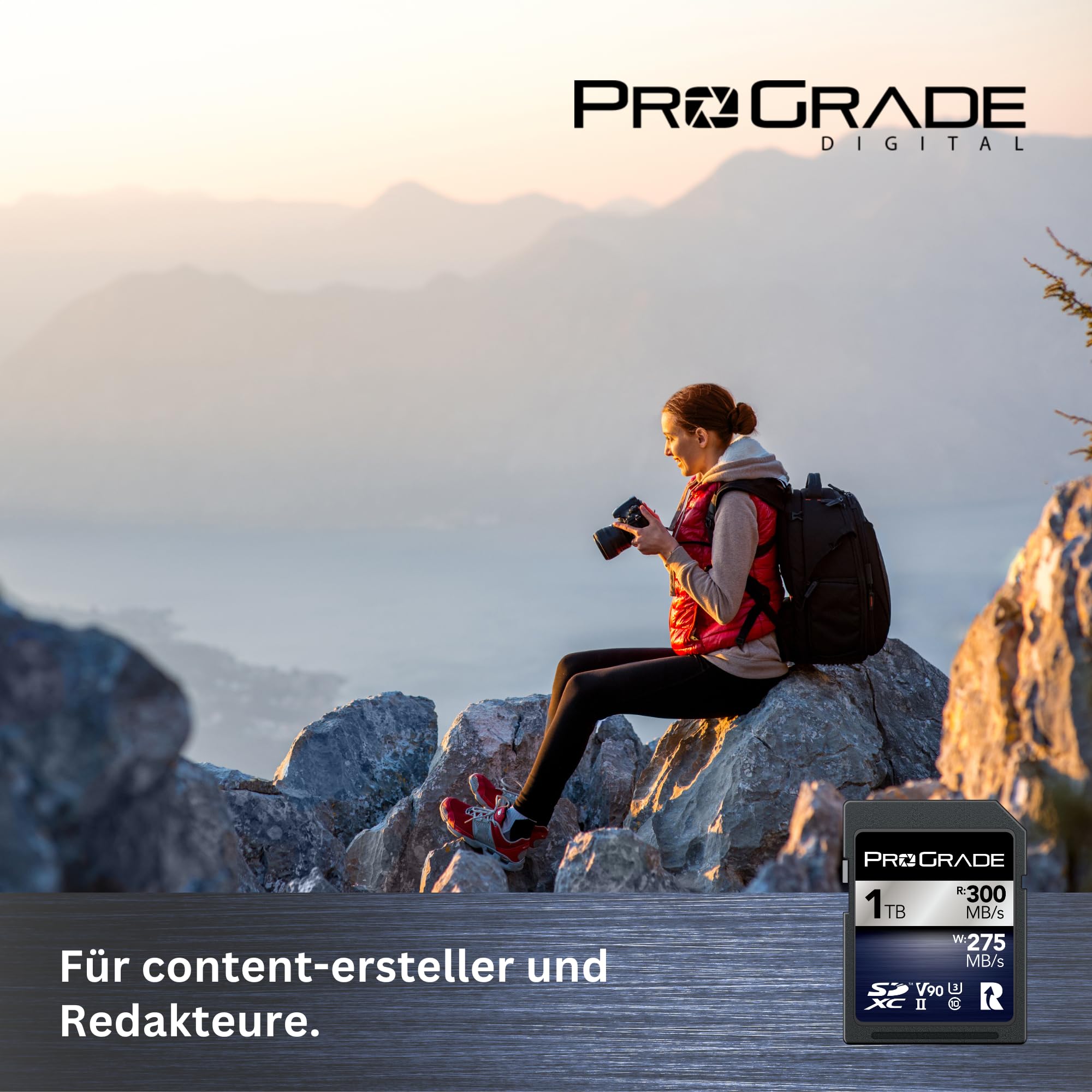 SD UHS-II 1TB Karte V90 – Bis zu 250 MB/s Schreibgeschwindigkeit und 300 MB/s Lesegeschwindigkeit | Für professionelle Filmemacher, Fotografen und Content-Kuratoren – von Prograde Digital